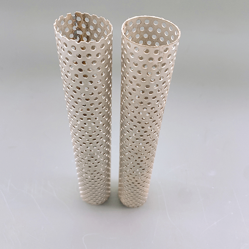 Perforated metal tube