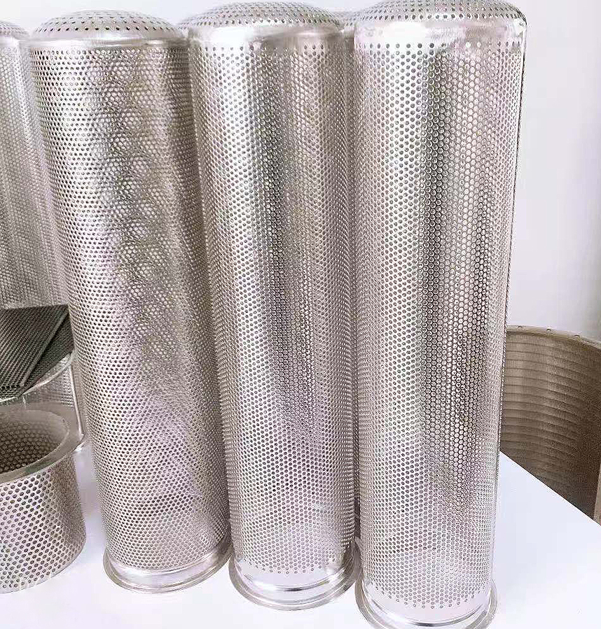 Perforated round bottom cylinder